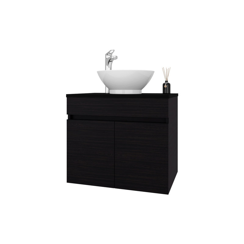 Meuble-lavabo autoportant à 2 portes blanc - Reflets naturels, disposition polyvalente, compartiments spacieux, hauteur de 20,4 pouces, panneau de particules pour un charme intemporel, espace de rangement spacieux,