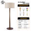 Lampe sur pied colonne 61 po en bois de noyer moderne avec abat-jour tambour en lin beige, lampe sur pied minimaliste, certifiée cULus pour les tables d'appoint de salon, les coins de chambre à coucher, les bureaux à domicile ou les salles d'étude-1043272188