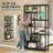 79-Inch 7-Tier Black Etagere Bookcase, Industrial Open Display Shelving with 10 Storage Tiers