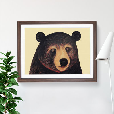 Vintage Bear Abstract - Framed Print