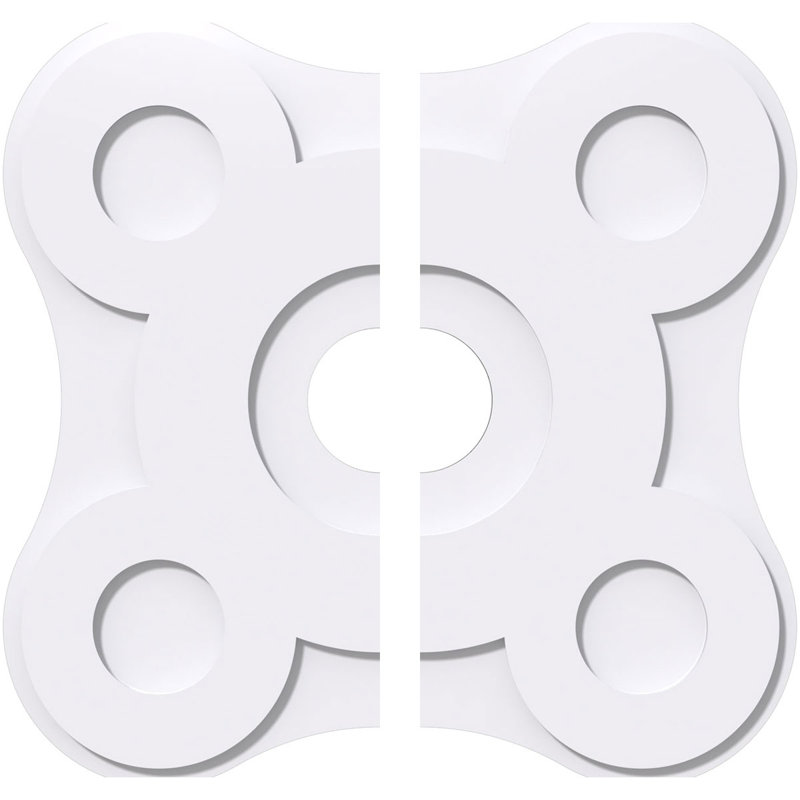 Médaillon de plafond contemporain en PVC de qualité architecturale 36 po x P 7 po x P 12 1/2 po x P 1 po