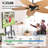 Palm Island 52 Inch Tropical Ceiling Fan 5 Palm Leaf Blades Dual Mount Pull Chain Indoor Outdoor Patio Bedroom Decor