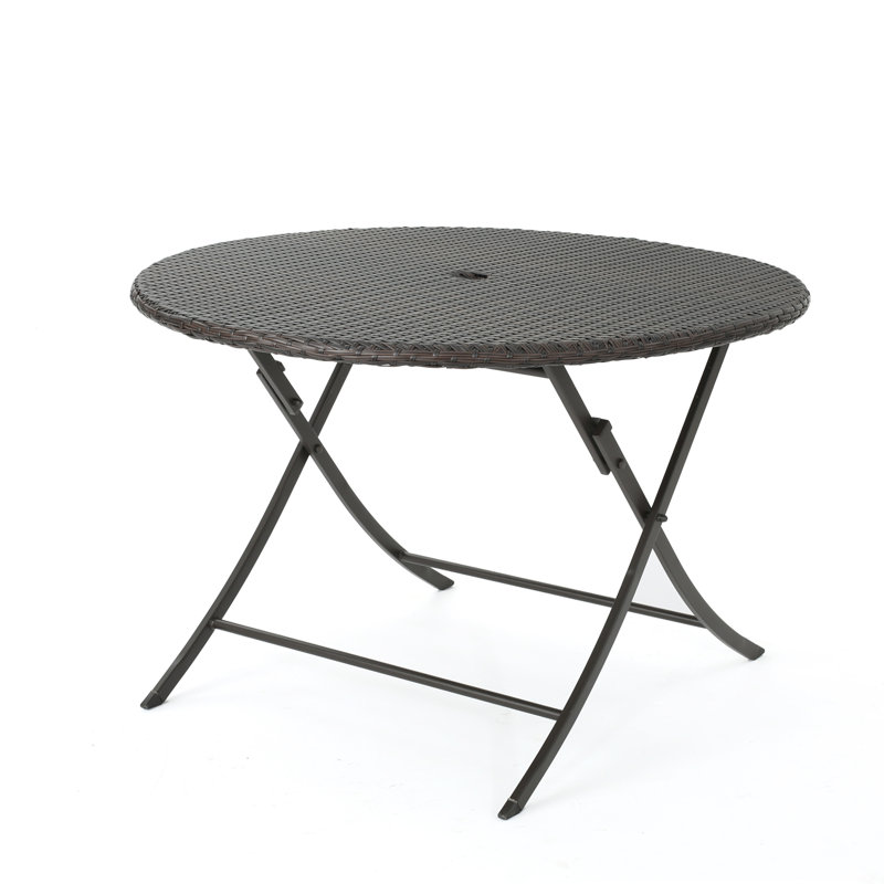 Hutt Round Wicker/Rattan Outdoor Folding Dining Table