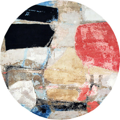 Hand Woven Silk and Wool Area Rug