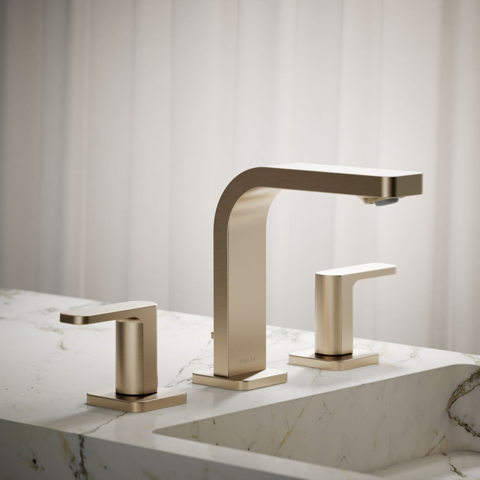 Parallel Widespread Bathroom Faucet, Vibrant Brushed Bronze, 1 GPM