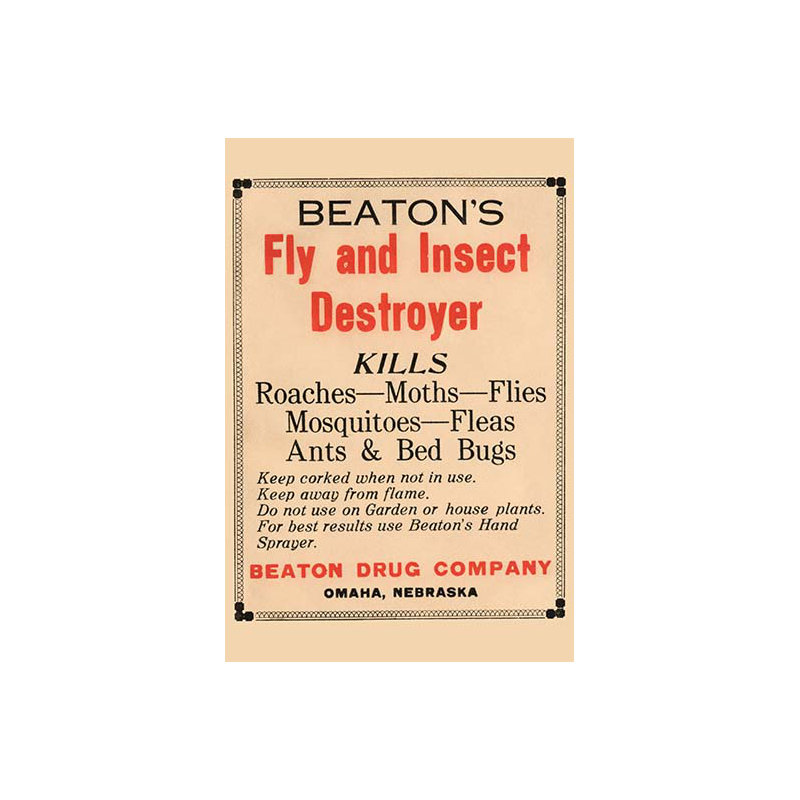 Beaton's Fly and Insect Destroyer - reproduction d'art textuel, H 30 po x l 20 po