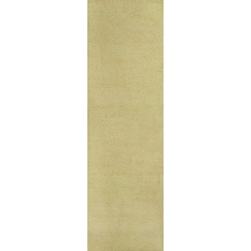 Tapis intérieur jaune à poils longs Canary, Rectangle 2 pi 3 po x 7 pi 6 po