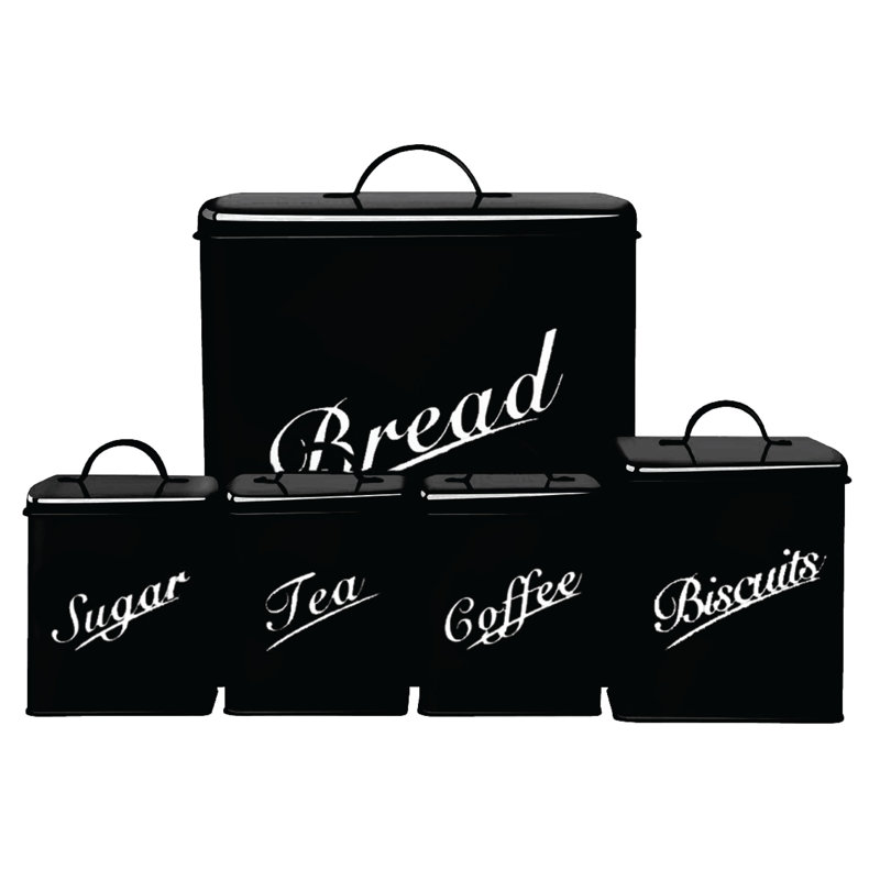 Vida Metal Jar - Set of 5, Black