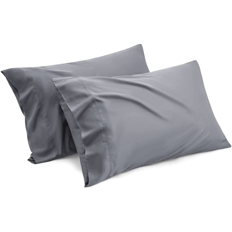 Rayon from Bamboo Pillowcase with Envelope Closure, Dark Gray, Standard Pillowcase