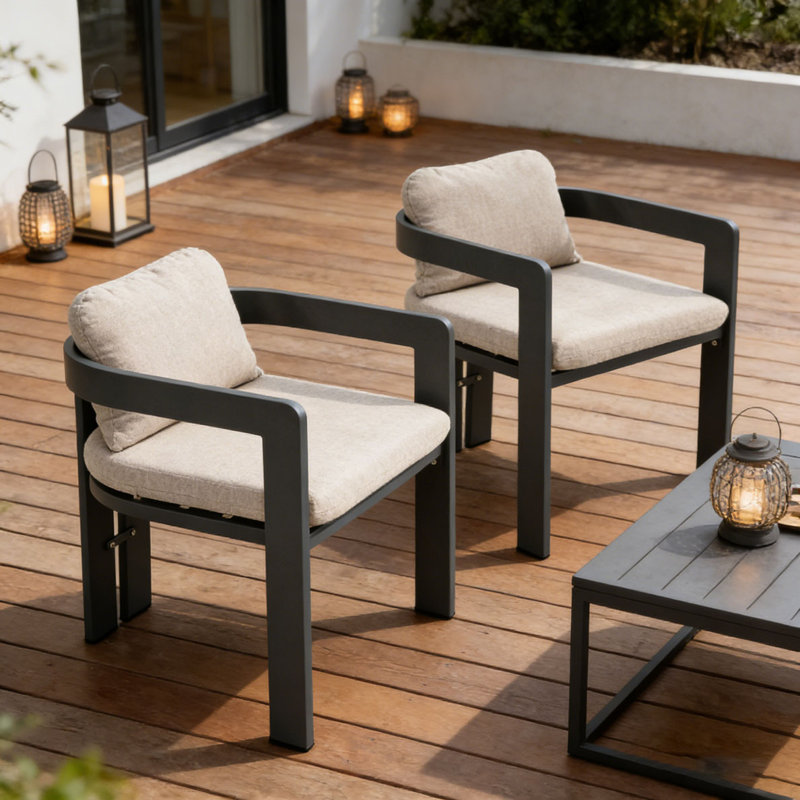 Patio Outdoor Aluminum chair, Beige