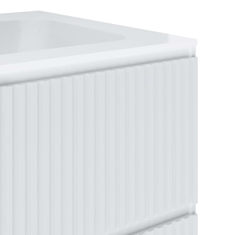 Linear 24" Wall Mounted Single Bathroom Vanity with Top, White