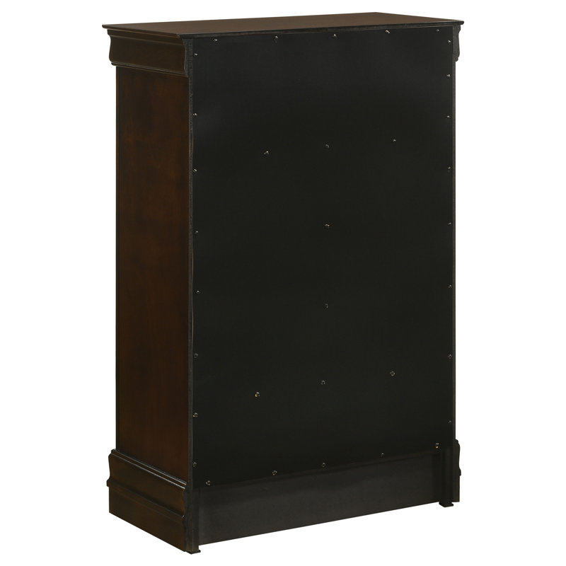Ensemble de chambre avec très grand lit 5 pièces Louis Philippe, Brun, Double XL