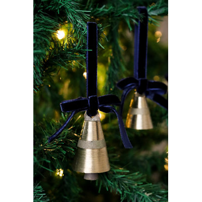 Élégante décoration d'arbre de Noël en velours bleu foncé, 2,0 x 4,7 pouces | 100% velours doux, parfait pour la décoration des Fêtes | Conception unique pour améliorer votre ambiance festive, cadeau idéal pour la famille et les amis
