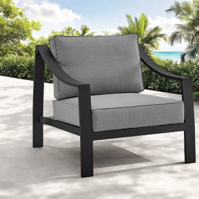 Durable Gray Upholstered Patio Lounge Chairs For Modern Outdoor Living