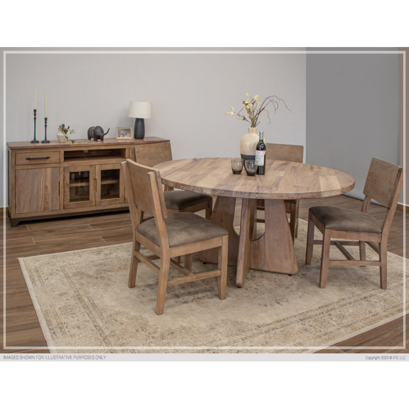 Evyonne Round Solid Wood Dining Table