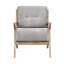 Chaise d'appoint en gris, structure en bois massif, hauteur des accoudoirs de 23 po, fabrication en bois d'hévéa de hauteur de 32,17 po, coussins de siège, profondeur de 22 po, largeur de 32,5 po, rustique moderne-2054758330