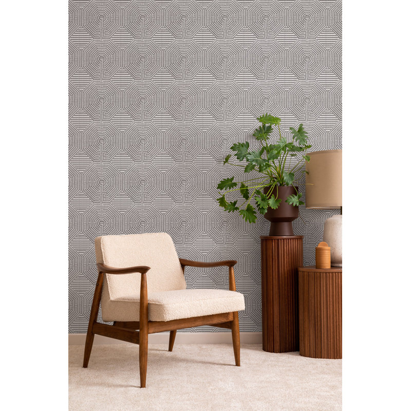 10' L x 25" W Wallpaper Roll, Gray
