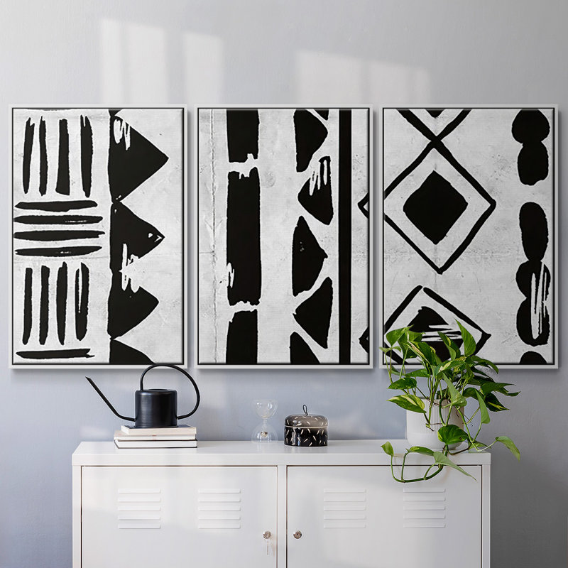 Becoming One IV - Multi Piece Framed Canvas, Blanc, H 40 po x l 78 po x P 2 po