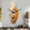 Or orange, mirage du désert, spirale III - horloge spirale abstraite en métal, horloge murale asymétrique moderne