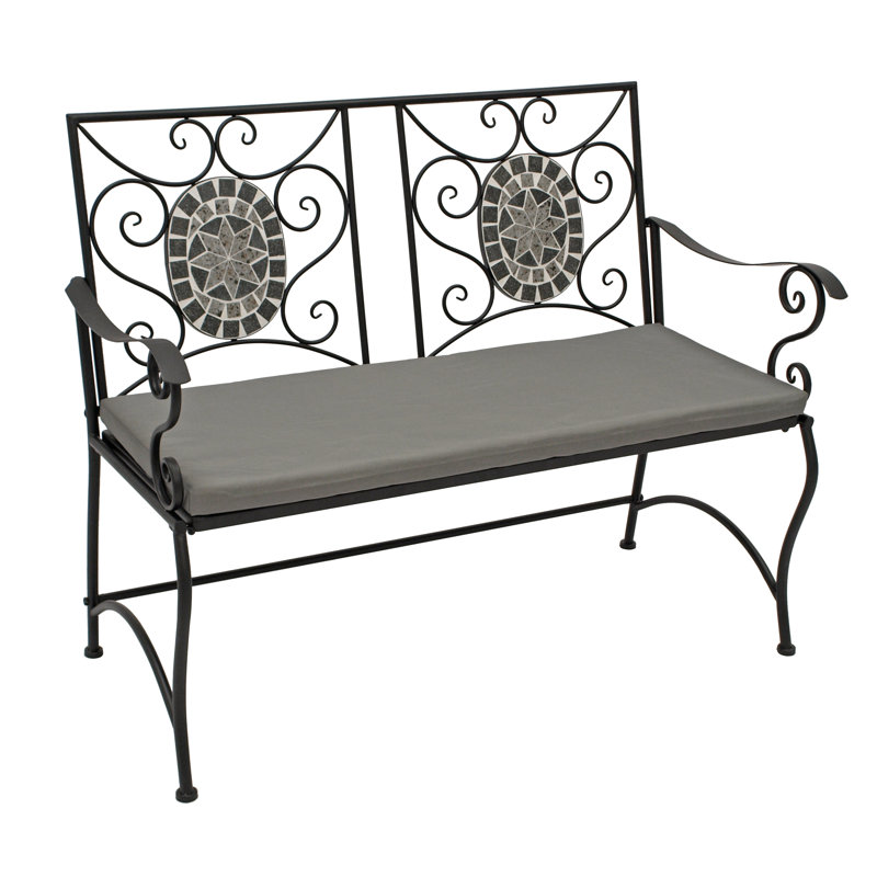 Rachit Steel Outdoor Bench, Grey