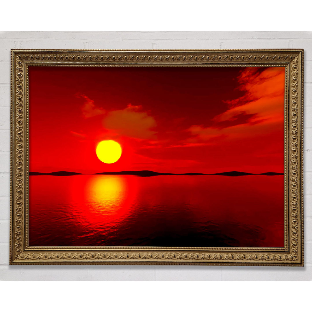 Gerahmtes Wandbild Red Sunblaze Reflection