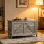 Banc de rangement de style campagnard avec armoire rabattable pour une organisation polyvalente et un décor élégant