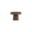 Table basse ovale avec plateau en grain de bois épais et piédestal sculptural