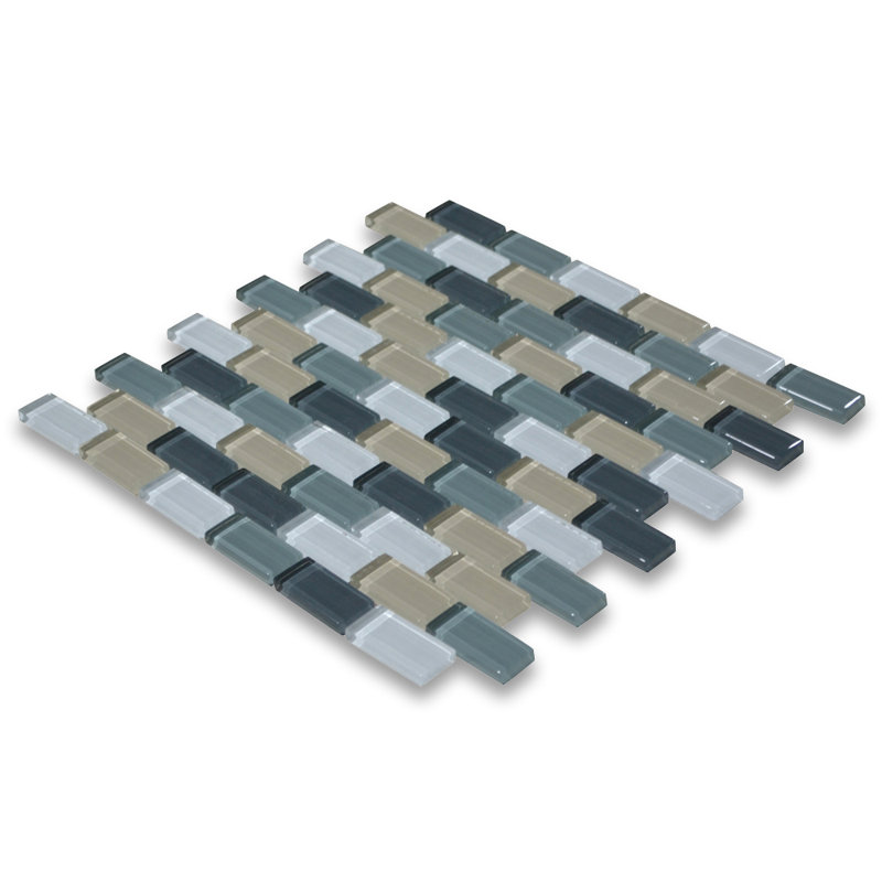 Carreau de mosaïque 12 po x 12 po, Gris / bleu / beige