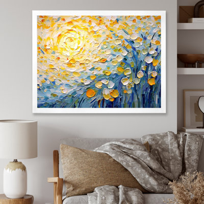 «Blossoming Summer Buttercups Flower Field - Fleurs, reproduction sur toile (sans texture), art mural floral