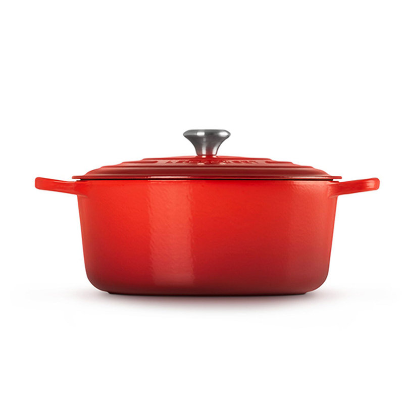 Le Creuset Signature Enameled Cast Iron Round Dutch Oven with Lid, 6.75 quarts, Cerise
