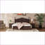 Ensemble de chambre avec grand lit 3 pièces et lit plateforme 2 tables de chevet, brun noyer | Bois | Lits à lattes / broches-367840834