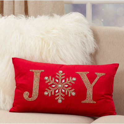 Beaded Christmas Collection Throw Pillow