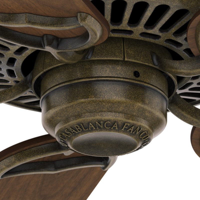 54" Panama 5 - Blade Standard Ceiling Fan with Wall Control, Aged Bronze