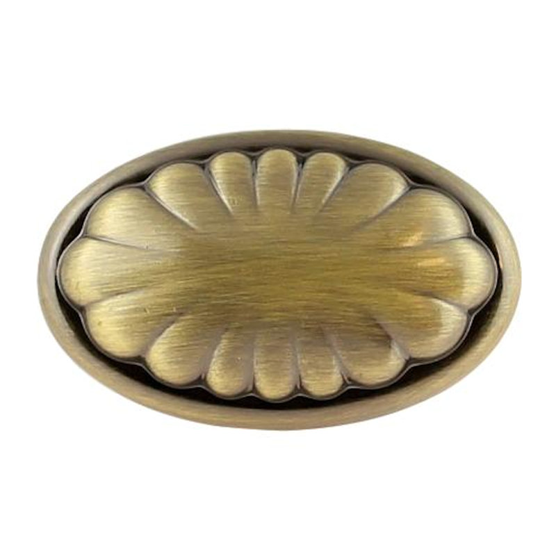(Paquet de 5) Poignée coquille en laiton antique de 1-1 / 2 po