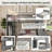 Full Size Loft Bed With Twin Stand-Alone Bed, Desk, Shelves And Wardrobe, Gray-1679629624