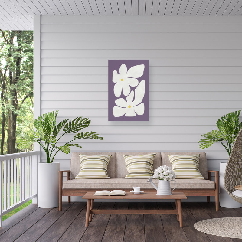 Amini54  White Narcissus Flower Outdoor  Canvas, H 22 po x l 32 po