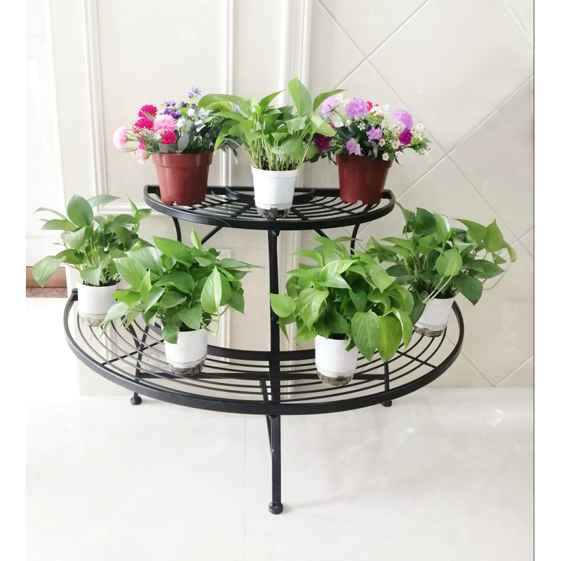 Présentoir pour plantes en demi-cercle