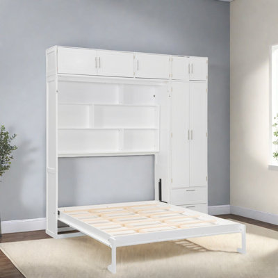 Grand lit escamotable mural en MDF peu encombrant avec un style moderne pour la maison