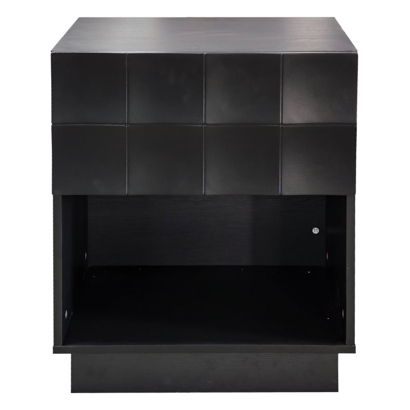 50.8cm W Particle Board Bedside Table, Black