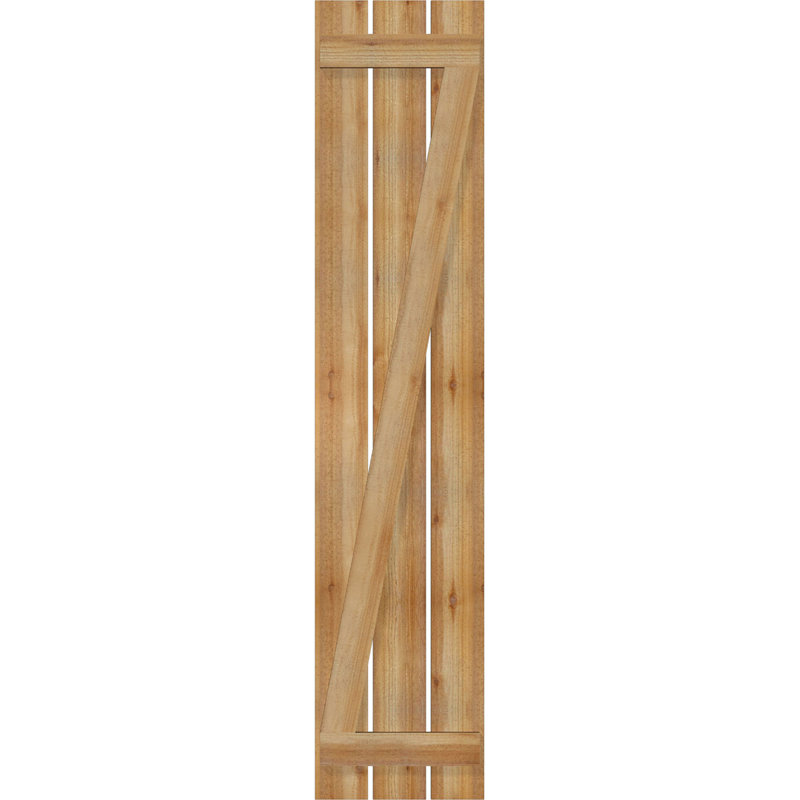 Volets espacés de 5 3/8 po avec barre en Z, cèdre rouge de l'Ouest TimberCraft (par paire), 17 1/8 po, 81 po