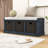 Rustic Storage Bench with 3 Rattan Baskets and Removable Cushion-1193220104