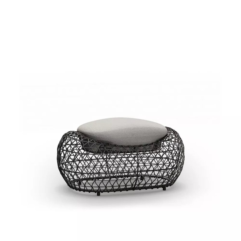 Balou Outdoor Ottoman Patio Ottoman, Brown