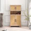 Armoire de rangement Corbisez avec portes en rotin tissé et tablettes réglables