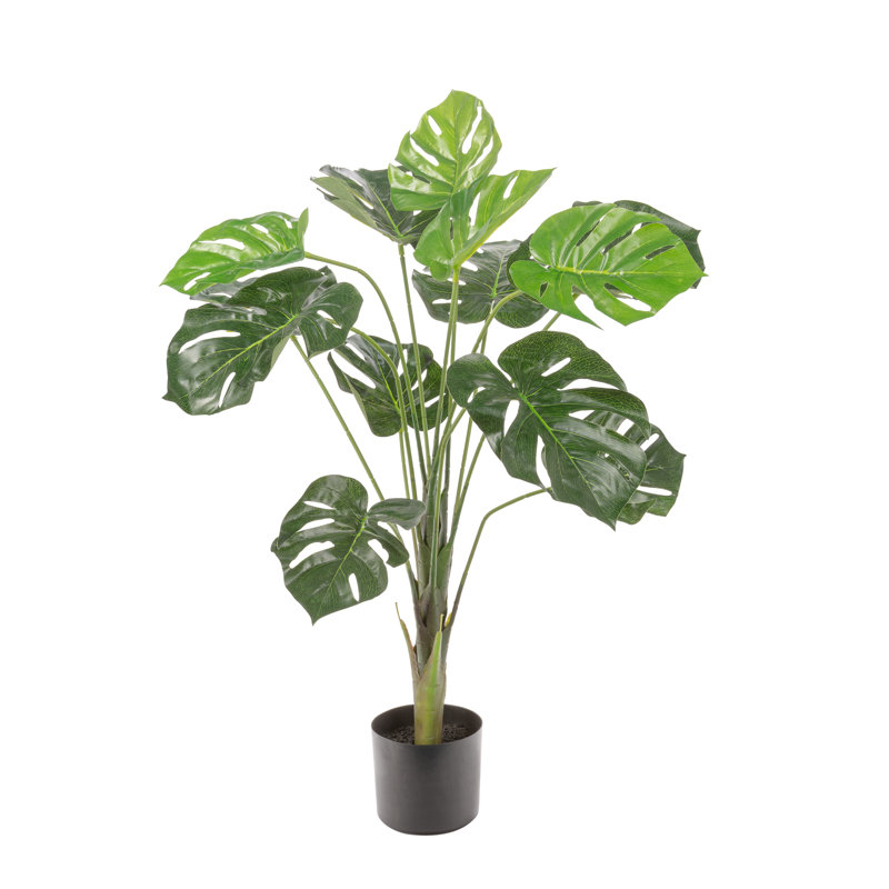 Large Green Plastic Monstera Philodendron Outdoor Floor Plant