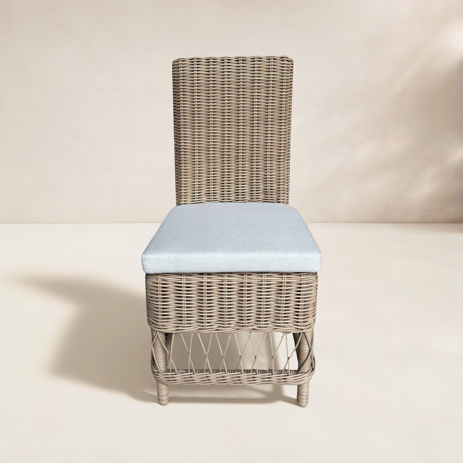 Margot Sunbrella® Patio Side Chair, Canvas Beige, Brown