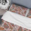 Ensemble de housse de couette à motif floral cachemire brun - Polyester microfibre-1817408721