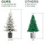 Arbre de Noël floqué de 2 pi avec 30 lumières blanches chaudes, 189 branches de pe + et 3 tablettes de pin pour la décoration de tablette de table