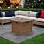 Table carrée pour foyer d'extérieur à grain de bois avec brûleur à gaz 40 000 BTU et réservoir intégré - Chauffe-terrasse pour rassemblements extérieurs