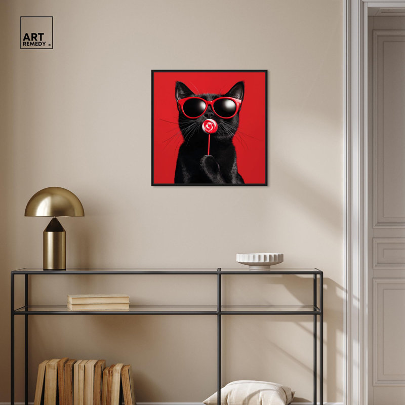 «Candy Coated Coolness Canvas» par Art Remedy, H 21 po x l 21 po x P 1,8 po, Cadre flottant noir