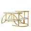 Oval & Round Nesting Coffee Tables (80+52Cm), High-Low Marble Effect Duo With 4-Tier Storage-1166876304